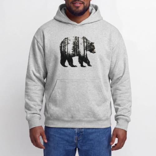 Evergreen Bear Silhouette - Oversized Hooded Sweatshirt