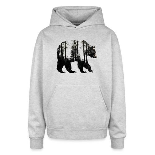 Evergreen Bear Silhouette - Oversized Hooded Sweatshirt