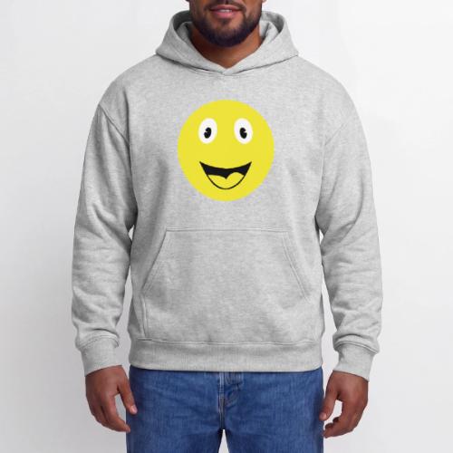 Yellow Happy Face Print - Oversized Hooded Sweatshirt