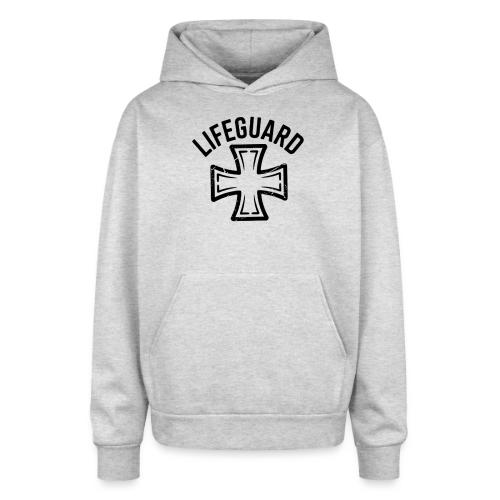 Lifeguard Cross Emblem - Oversized Hooded Sweatshirt
