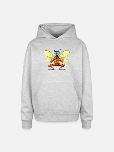 Fly Yogi - Oversized Hooded Sweatshirt - heather grey