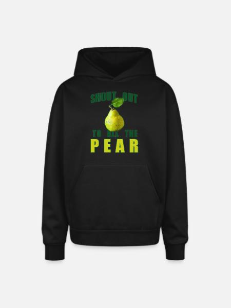 Shout Out To All The Pear - Oversized Hooded Sweatshirt - black