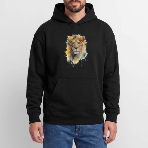 Watercolor Lion Portrait - Oversized Hooded Sweatshirt