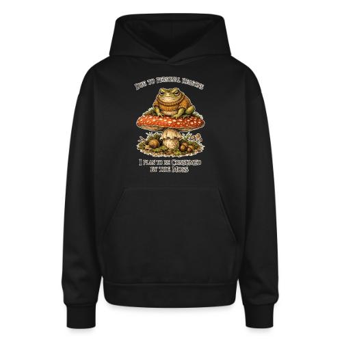 Frog Consumed by Moss Cottagecore Aesthetic - Oversized Hooded Sweatshirt
