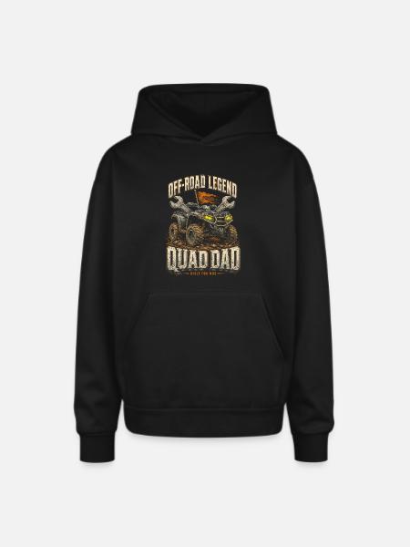 ATV Quad ATVs Quad Dad - Oversized Hooded Sweatshirt - black