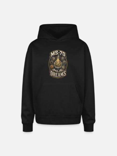 Coin collector Numismatist - Oversized Hooded Sweatshirt - black