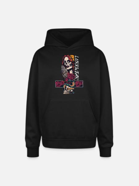 Sinners prayer - Oversized Hooded Sweatshirt - black