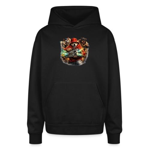 Urban Beat Dog Heroes - Oversized Hooded Sweatshirt