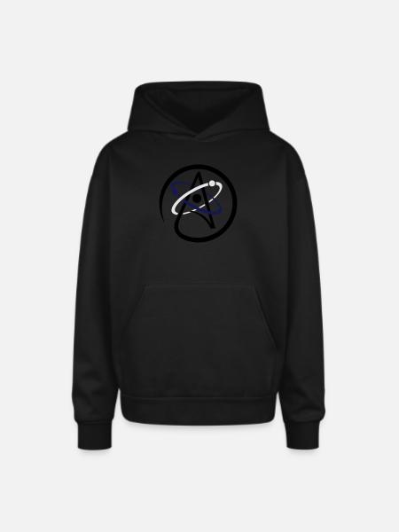 Atheist Logo - Oversized Hooded Sweatshirt - black