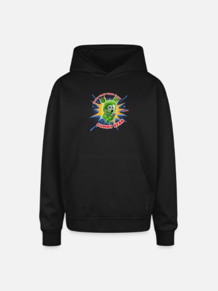 Funny Lucky Gummy Bear - Oversized Hooded Sweatshirt - black