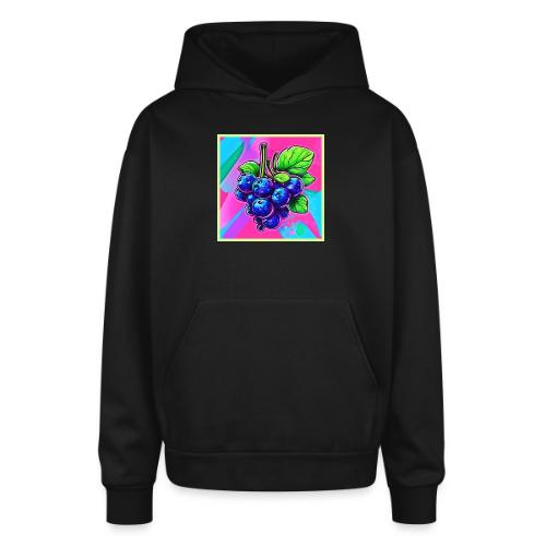 Vibrant Blueberry Artwork - Oversized Hooded Sweatshirt