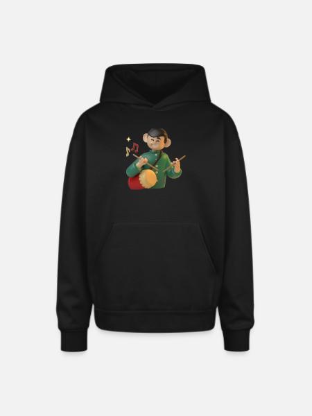 Characters - Oversized Hooded Sweatshirt - black