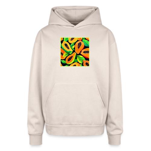 Tropical Papaya Paradise - Oversized Hooded Sweatshirt