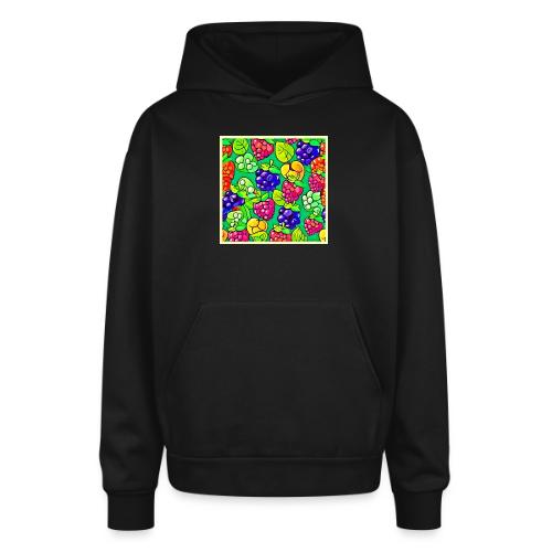 Summer Berry Delight - Oversized Hooded Sweatshirt