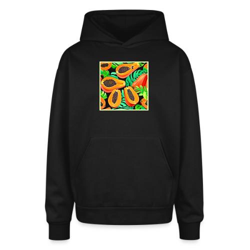 Papaya and Leaves Fresh Pattern - Oversized Hooded Sweatshirt