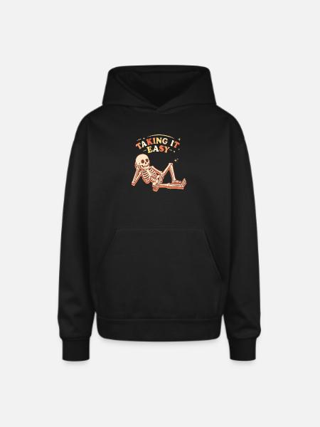 Taking it easy - Oversized Hooded Sweatshirt - black