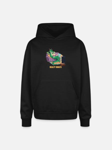 Reality Roasts - Oversized Hooded Sweatshirt - black