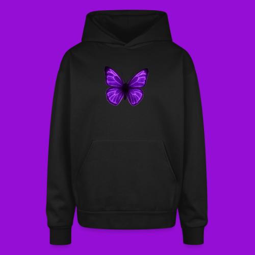 Neon Purple Butterfly - Oversized Hooded Sweatshirt