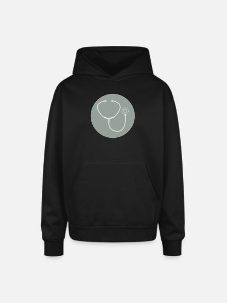 Stethoscope - Oversized Hooded Sweatshirt - black
