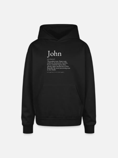 John Dictionary Definition Name John - Oversized Hooded Sweatshirt - black