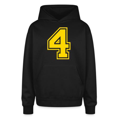 Number 4 in a classic athletic collegiate font - Oversized Hooded Sweatshirt