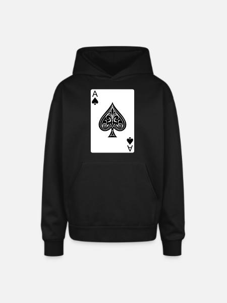 The Ace of Spades - Oversized Hooded Sweatshirt - black