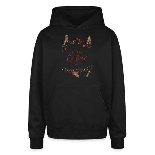 Merry Christmas Typography Design - Oversized Hooded Sweatshirt
