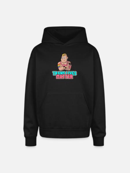 Trans Lives Matter - Oversized Hooded Sweatshirt - black