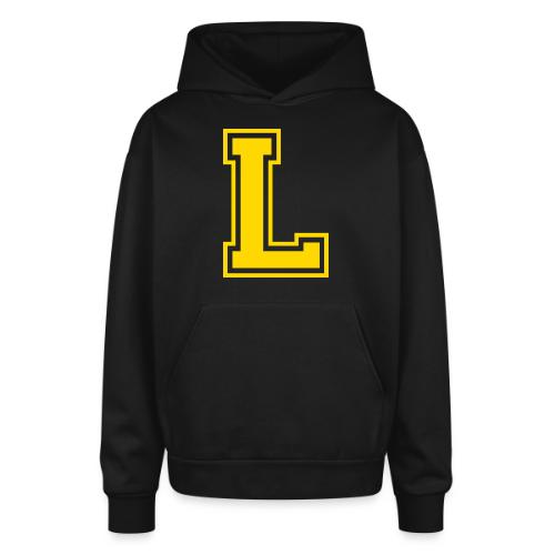 Letter L – Capital Athletic Alphabet Monogram - Oversized Hooded Sweatshirt