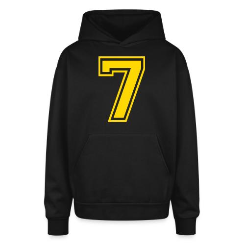 Number 7 in a classic athletic collegiate font - Oversized Hooded Sweatshirt