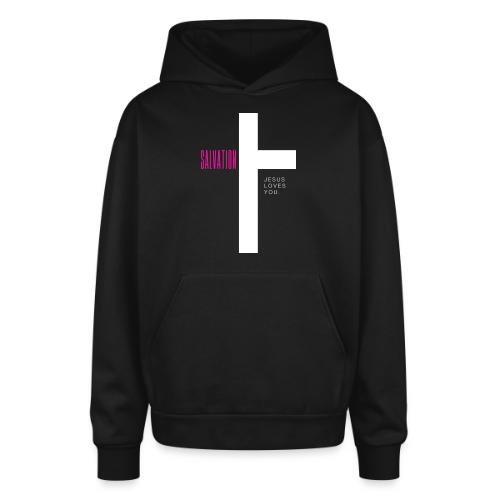 jesus loves you cross - Oversized Hooded Sweatshirt