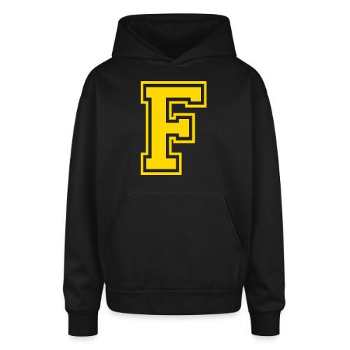 Letter F – Capital Athletic Alphabet Monogram - Oversized Hooded Sweatshirt