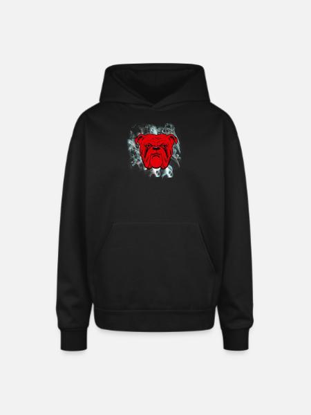 Red Dog Beer - Oversized Hooded Sweatshirt - black
