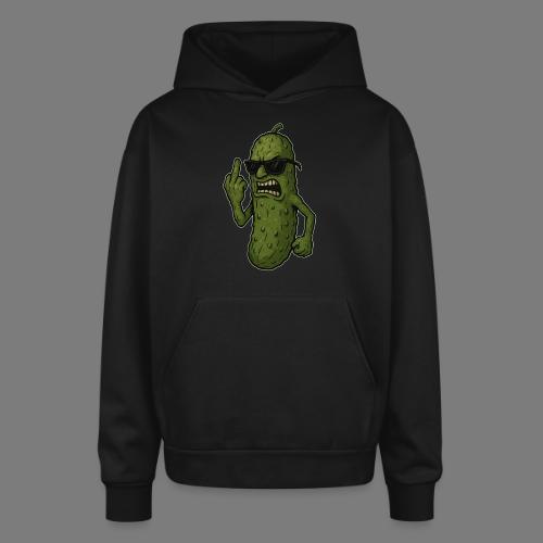 Angry Pickle Flipping the Bird - Oversized Hooded Sweatshirt