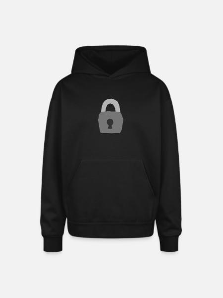 Lock - Oversized Hooded Sweatshirt - black