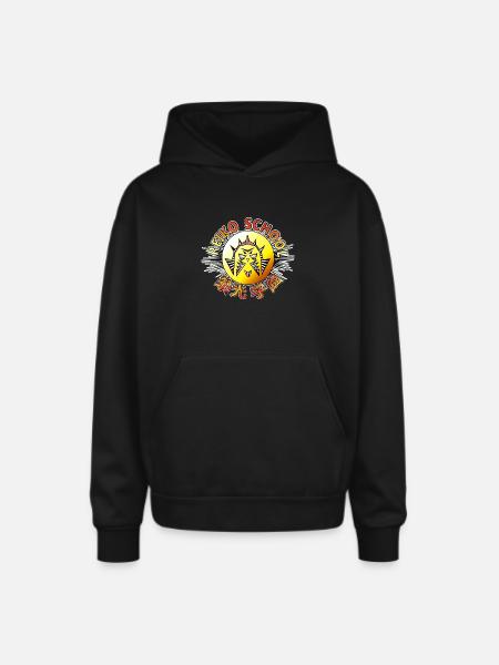 Reiko Daybreak School Emblem Sunrise - Oversized Hooded Sweatshirt - black