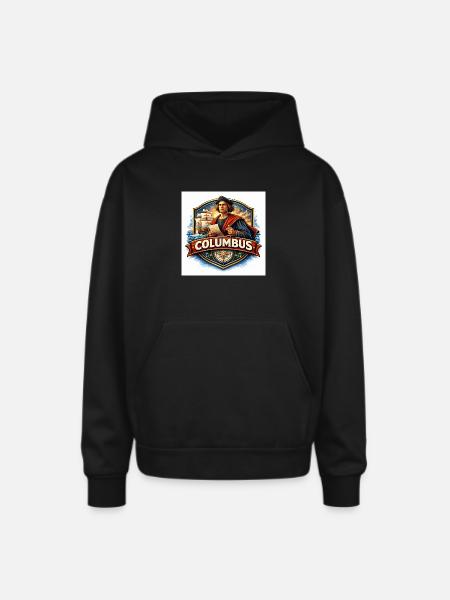 Seafaring Explorer Crest - Oversized Hooded Sweatshirt - black