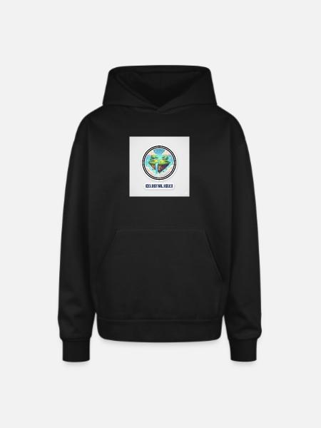 Celestial Islet - Oversized Hooded Sweatshirt - black