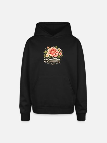 Unique Touch - Oversized Hooded Sweatshirt - black