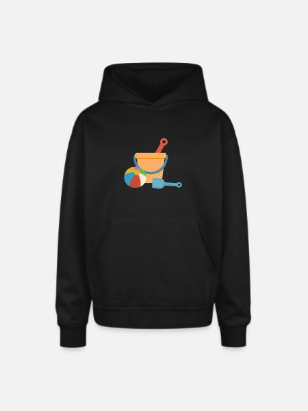 Beach Bucket Playset - Oversized Hooded Sweatshirt - black