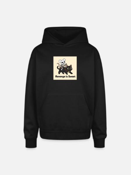 Revenge is Sweet Halloween Design - Oversized Hooded Sweatshirt - black