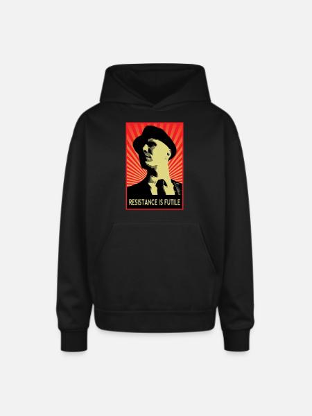 Observer Fringe - Oversized Hooded Sweatshirt - black