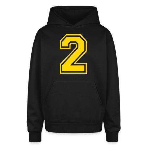Number 2 in a classic athletic collegiate font - Oversized Hooded Sweatshirt