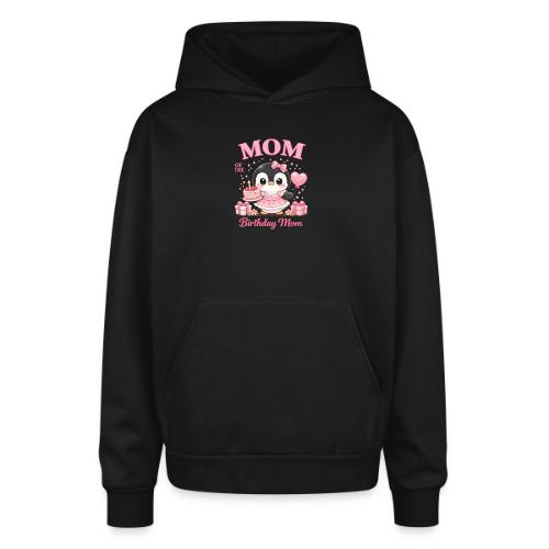 Cute Penguin Birthday Mom Kawaii Cake Balloon Gift - Oversized Hooded Sweatshirt