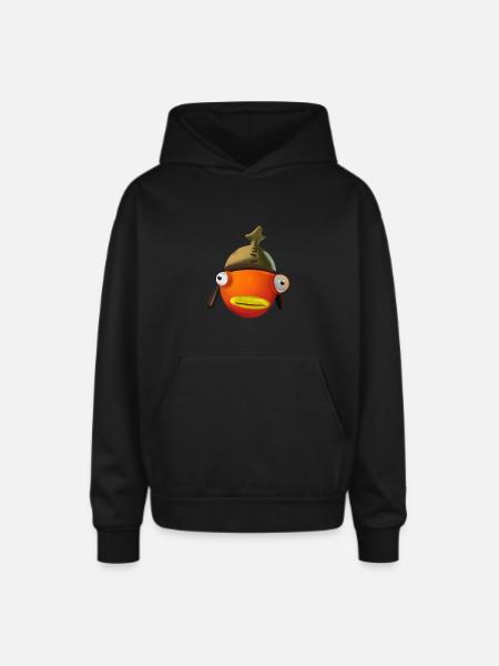 Fish face cartoon - Oversized Hooded Sweatshirt - black