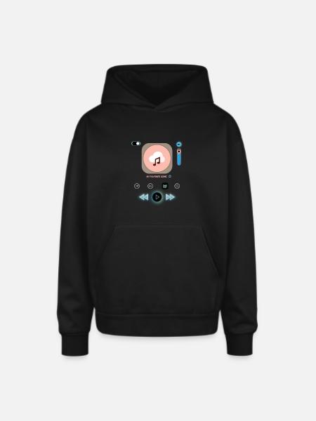 Pastel Music Cloud Icon - Oversized Hooded Sweatshirt - black