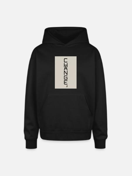 Vertical Change Rope Art - Oversized Hooded Sweatshirt - black