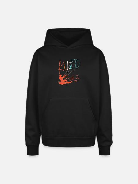 Kitesurfing Kite Water Sports - Oversized Hooded Sweatshirt - black