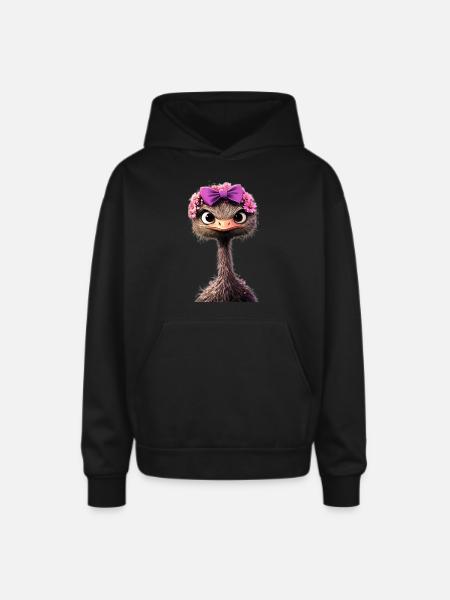 Duckie - Oversized Hooded Sweatshirt - black