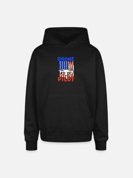 Drone Pilot - Oversized Hooded Sweatshirt - black